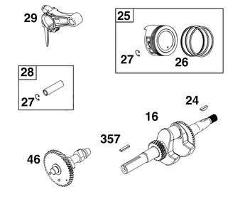 Crankshaft Group Diagram and Parts List for 83132-2215-F1  Briggs and Stratton Engine